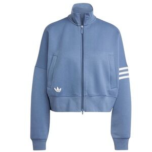 Women’s Adidas Gray Blue Neuclassics Full Zip Track Drop Shoulder Jacket - M